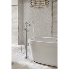 Cassidy™ Floor Mounted Clawfoot Tub Faucet Trim in Chrome | product photo