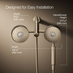 Kohler Purist 2-In-1 Multifunction Shower Combo Kit, Showerhead and Handshower, Three Spray Settings | product photo