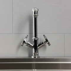 Deck Mount Bar Faucet, Belknap, Two-Handle in Polished Chrome