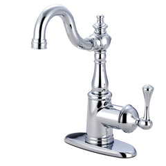 Deck Mount Bar Faucet, Heirloom, Single Handle in Polished Chrome