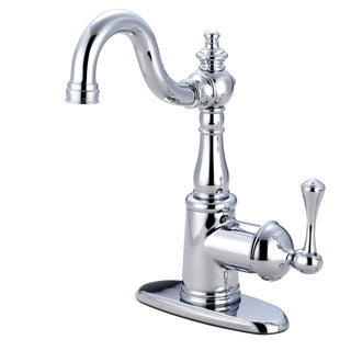 Deck Mount Bar Faucet, Heirloom, Single Handle in Polished Chrome