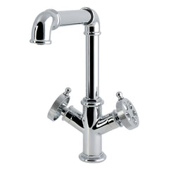 Deck Mount Bar Faucet, Two-Handle with Knurled Handle in Polished Chrome