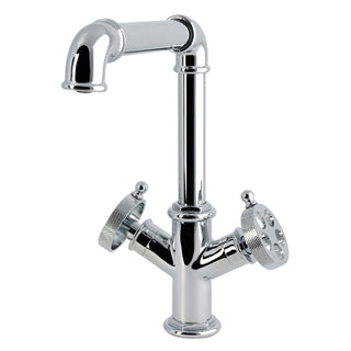 Deck Mount Bar Faucet, Two-Handle with Knurled Handle in Polished Chrome
