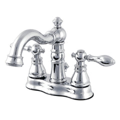 Deck Mount Bathroom Faucet, Heirloom, 4-Inch Centerset in Polished Chrome