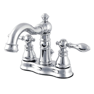 Deck Mount Bathroom Faucet, Heirloom, 4-Inch Centerset in Polished Chrome