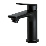 Deck Mount Bathroom Faucet, Single-Handle with Push Pop-Up in Matte Black