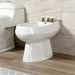 Deck Mount Bidet Faucet, Heirloom, Three-Handle Vertical Spray in Polished Brass
