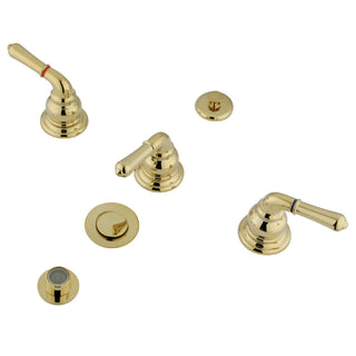 Deck Mount Bidet Faucet, Magellan, Three-Handle in Polished Brass