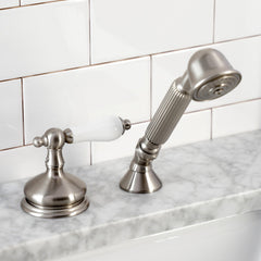 Deck Mount Hand Shower, Heirloom, with Diverter for Roman Tub in Brushed Nickel