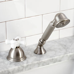 Deck Mount Hand Shower, Heirloom, with Diverter in Brushed Nickel