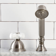 Deck Mount Hand Shower, Heirloom, with Diverter in Brushed Nickel