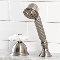 Deck Mount Hand Shower, Heirloom, with Diverter in Brushed Nickel