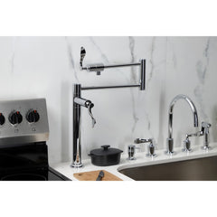 Deck Mount Pot Filler Faucet, Century, Two-Handle in Polished Chrome