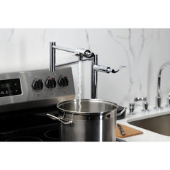 Deck Mount Pot Filler Faucet, Century, Two-Handle in Polished Chrome