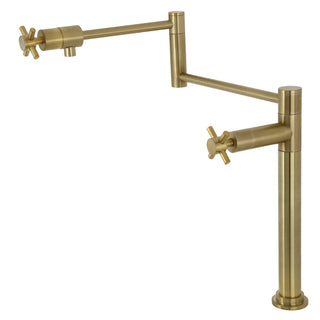 Deck Mount Pot Filler Faucet, Concord, Two-Handle in Brushed Brass
