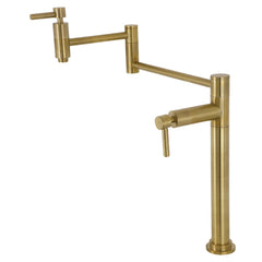 Deck Mount Pot Filler Faucet, Concord, Two-Handle in Brushed Brass