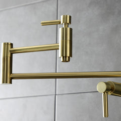 Deck Mount Pot Filler Faucet, Concord, Two-Handle in Brushed Brass