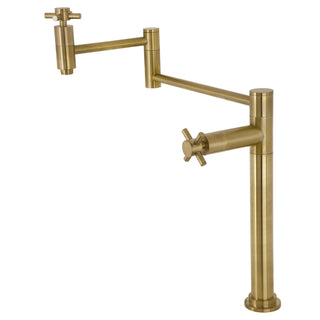 Deck Mount Pot Filler Faucet, Concord, Two-Handle in Brushed Brass