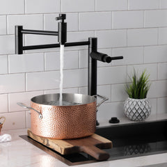 Deck Mount Pot Filler Faucet, Concord, Two-Handle in Matte Black
