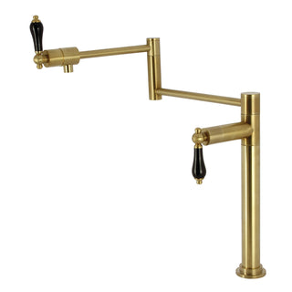 Deck Mount Pot Filler Faucet, Duchess, Two Handles in Brushed Brass