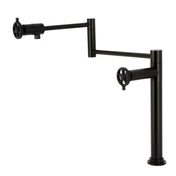 Deck Mount Pot Filler Faucet, Fuller, Two Handle in Matte Black