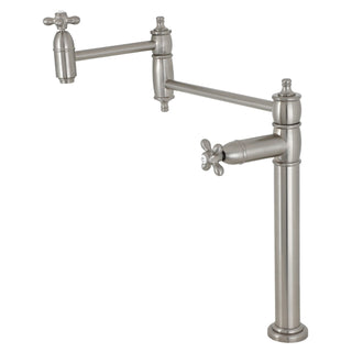 Deck Mount Pot Filler Faucet, Heirloom, Two-Handle in Brushed Nickel