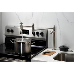 Deck Mount Pot Filler Faucet, Heirloom, Two-Handle in Brushed Nickel