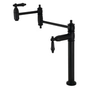 Deck Mount Pot Filler Faucet, Heirloom, Two-Handle in Matte Black
