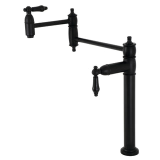 Deck Mount Pot Filler Faucet, Heirloom, Two-Handle in Matte Black
