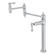 Deck Mount Pot Filler Faucet, Heirloom, Two Handle in Polished Chrome