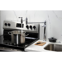 Deck Mount Pot Filler Faucet, Heirloom, Two Handle in Polished Chrome