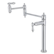 Deck Mount Pot Filler Faucet, Heirloom, Two-Handle in Polished Chrome