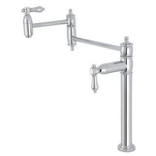 Deck Mount Pot Filler Faucet, Heirloom, Two-Handle in Polished Chrome