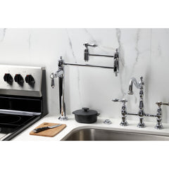 Deck Mount Pot Filler Faucet, Heirloom, Two-Handle in Polished Chrome