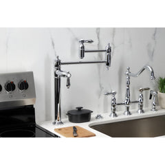 Deck Mount Pot Filler Faucet, Heirloom, Two-Handle in Polished Chrome