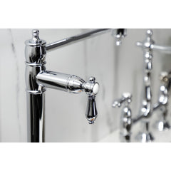 Deck Mount Pot Filler Faucet, Heirloom, Two-Handle in Polished Chrome