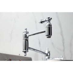 Deck Mount Pot Filler Faucet, Heirloom, Two-Handle in Polished Chrome