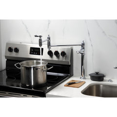 Deck Mount Pot Filler Faucet, Heirloom, Two-Handle in Polished Chrome