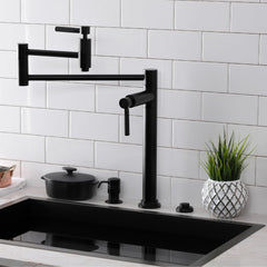 Deck Mount Pot Filler Faucet, Kaiser, Two-Handle in Matte Black