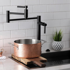 Deck Mount Pot Filler Faucet, Kaiser, Two-Handle in Matte Black