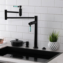 Deck Mount Pot Filler Faucet, Kaiser, Two-Handle in Matte Black