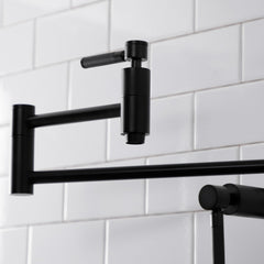 Deck Mount Pot Filler Faucet, Kaiser, Two-Handle in Matte Black