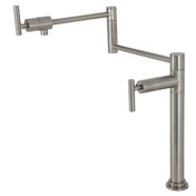 Deck Mount Pot Filler Faucet, Manhattan, Two-Handle in Brushed Nickel