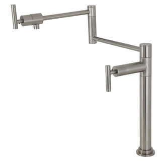 Deck Mount Pot Filler Faucet, Manhattan, Two-Handle in Brushed Nickel
