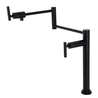 Deck Mount Pot Filler Faucet, Manhattan, Two Handle in Matte Black