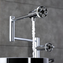 Deck Mount Pot Filler Faucet, Sona, Two-Handle in Polished Chrome