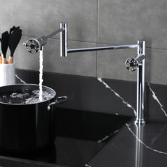 Deck Mount Pot Filler Faucet, Sona, Two-Handle in Polished Chrome