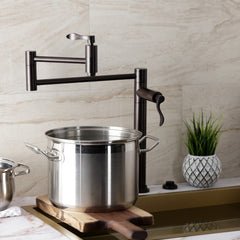 Deck Mount Pot Filler Faucet, Tulare, Two-Handle 1-Hole in Oil Rubbed Bronze