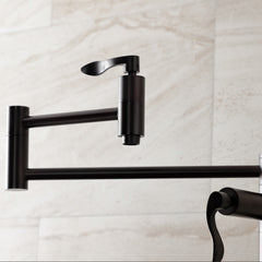 Deck Mount Pot Filler Faucet, Tulare, Two-Handle 1-Hole in Oil Rubbed Bronze