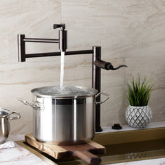 Deck Mount Pot Filler Faucet, Tulare, Two-Handle 1-Hole in Oil Rubbed Bronze